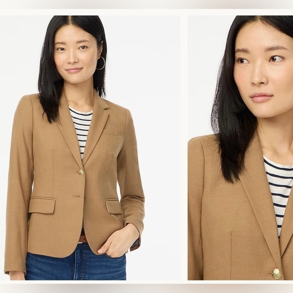 J. Crew Jackets & Blazers - J. Crew Wool Blend Camel Long sleeves schoolboy blazer Size 2